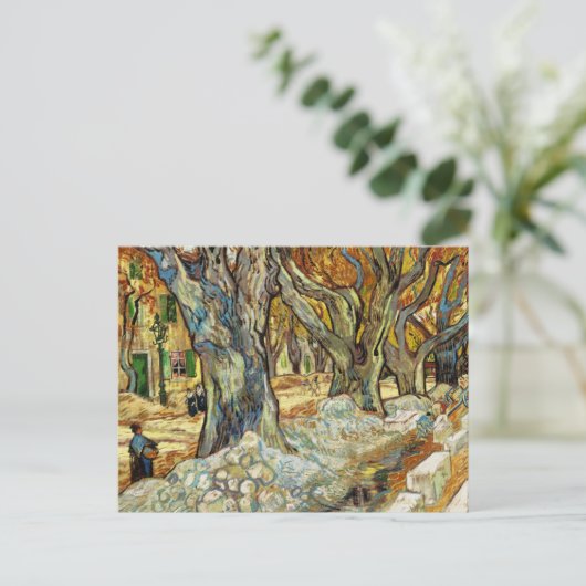De grote bomen van Vincent van Gogh Briefkaart (Staand voorkant)