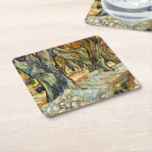 De grote bomen van Vincent van Gogh Kartonnen Onderzetters (Schuin)