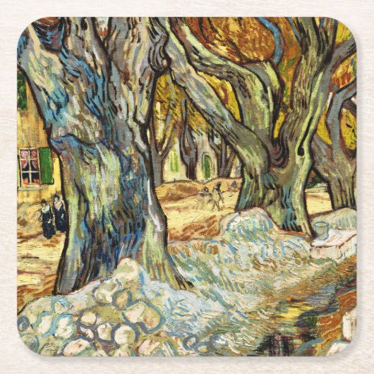 De grote bomen van Vincent van Gogh Kartonnen Onderzetters (Voorkant)