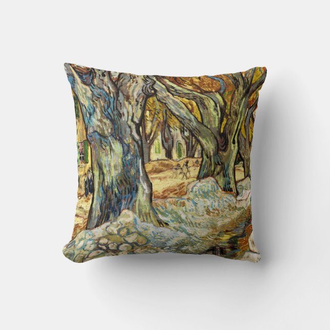 De grote bomen van Vincent van Gogh Kussen (Voorkant)