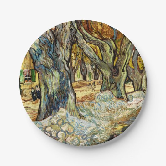 De grote bomen van Vincent van Gogh Papieren Bordje (Voorkant)