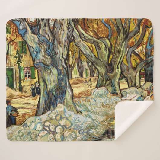 De grote bomen van Vincent van Gogh Sherpa Deken (Voorkant (horizontaal))