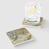 De grote bomen van Vincent van Gogh Stenen Onderzetter (Zijkant)