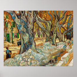 De grote bomen (wegmenders op Saint-Rémy) Poster