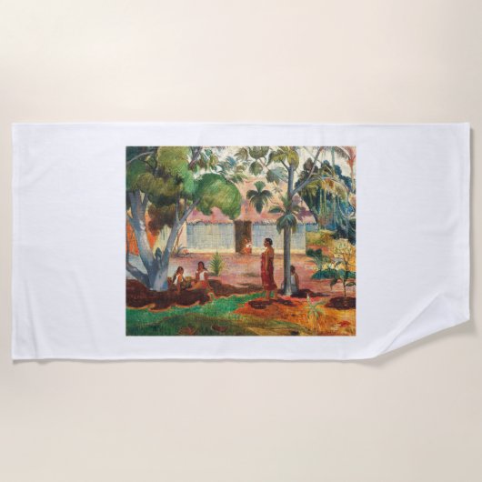 De grote boom beroemde schilderij kleurrijk en moo strandlaken (Voorkant)