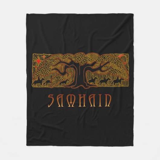 De grote boom Samhain Fleece Deken (Voorkant)