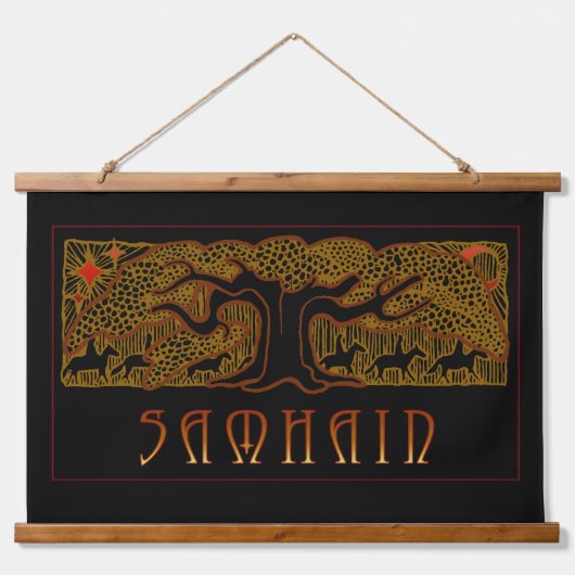 De grote boom Samhain Hangend Wandkleed (Voorkant)