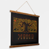 De grote boom Samhain Hangend Wandkleed (Gebogen)