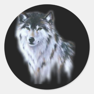 De grote boze wolf in alle glorie ronde sticker