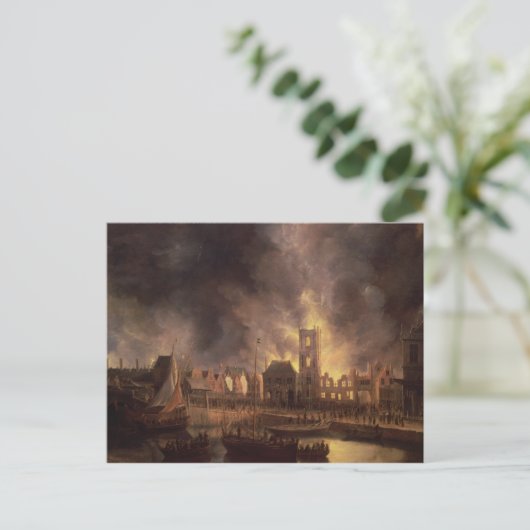 De grote brand in het oude stadhuis Amsterdam Briefkaart (Staand voorkant)