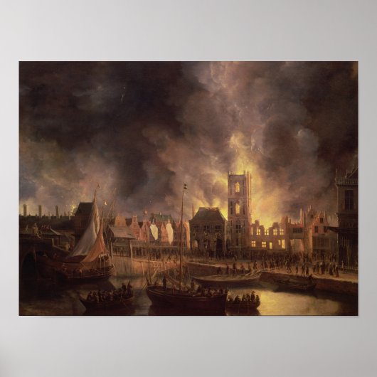 De grote brand in het oude stadhuis Amsterdam Poster (Voorkant)