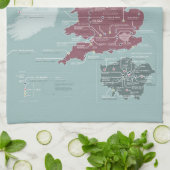 De Grote Britse Televisie Kaart Tea Towel Theedoek (Gevouwen)