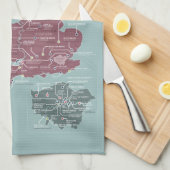 De Grote Britse Televisie Kaart Tea Towel Theedoek (Quarter Fold)