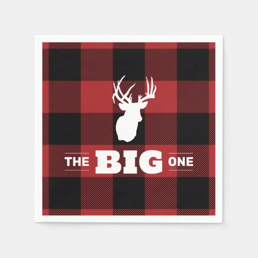 De grote Buffalo Plaid Herten servet (Voorkant)