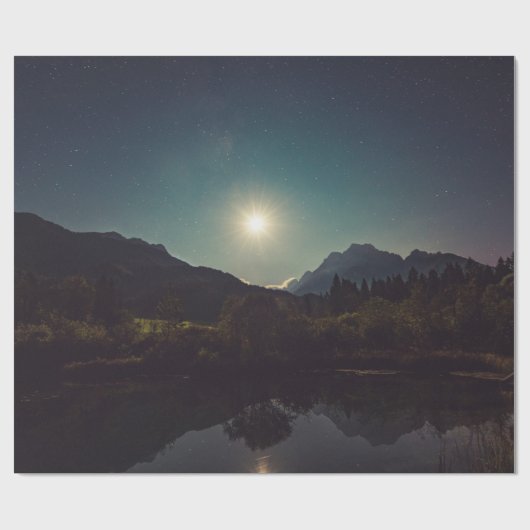 De Grote Buiten onder een Moon Cadeaupapier (Vlak)