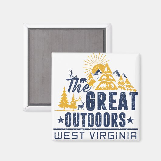 De Grote Buitenkant West Virginia Magneet (Voorkant / Achterkant)