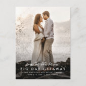 De grote dag van de bestemming van de weg bruiloft aankondigingskaart (Voorkant)