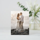 De grote dag van de bestemming van de weg bruiloft aankondigingskaart (Staand voorkant)