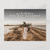 De grote dag van de bestemming van de weg bruiloft aankondigingskaart (Voorkant)