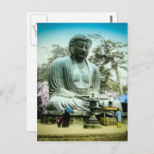 De Grote Daibutsu in het  oude Japan van Kamakura Briefkaart (Voorkant / Achterkant)