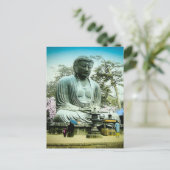 De Grote Daibutsu in het  Oude Japan van Kamakura Feestdagenkaart (Staand voorkant)