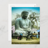De Grote Daibutsu in het  Oude Japan van Kamakura Feestdagenkaart (Voorkant / Achterkant)