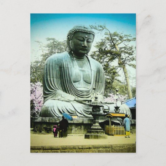 De Grote Daibutsu in het  Oude Japan van Kamakura Feestdagenkaart (Voorkant)