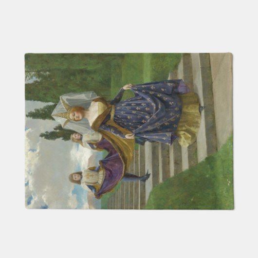 De Grote Dame (middeleeuwse edele vrouw) Deurmat (Voorkant)