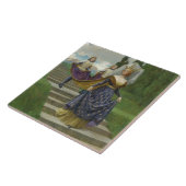 De Grote Dame (middeleeuwse edele vrouw) Tegeltje (Zijkant)