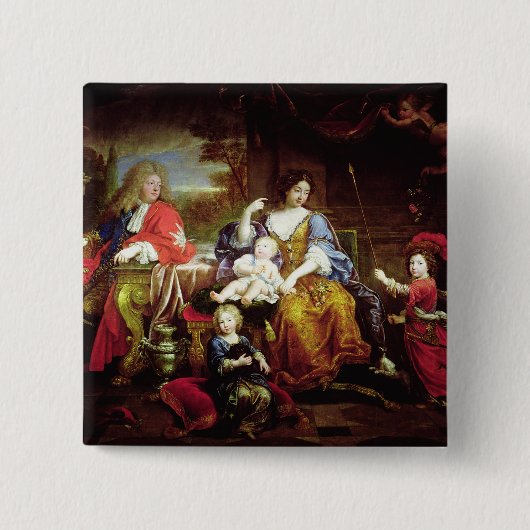 De Grote Dauphin met zijn vrouw Vierkante Button 5,1 Cm (Voorkant)