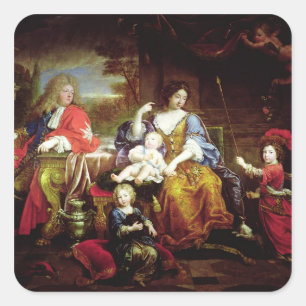 De Grote Dauphin met zijn vrouw Vierkante Sticker