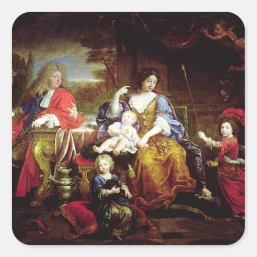 De Grote Dauphin met zijn vrouw Vierkante Sticker (Voorkant)