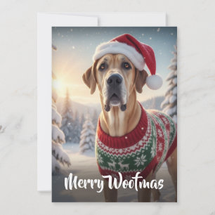 De grote Deense hond Merry Woofmas Feestdagenkaart