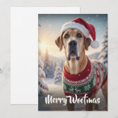 De grote Deense hond Merry Woofmas Feestdagenkaart (Voorkant / Achterkant)
