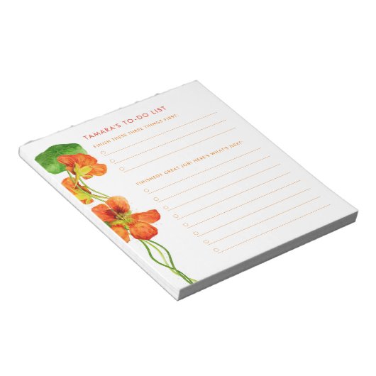 DE GROTE DRIE Nasturtium to-do lijst Notitieblok (Schuin)