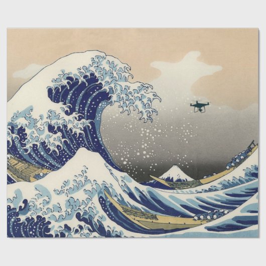 De Grote Drone Wave van Kanagawa Cadeaupapier (Vlak)