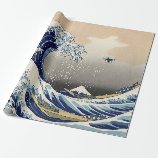 De Grote Drone Wave van Kanagawa Cadeaupapier (Uitgerold)