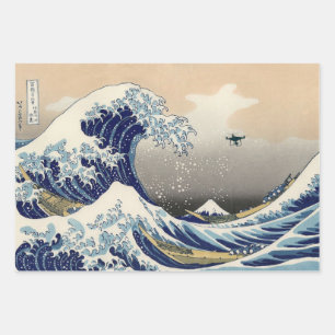 De Grote Drone Wave van Kanagawa Inpakpapier Vel