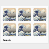 De Grote Drone Wave van Kanagawa Vierkante Sticker (Vel)