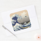 De Grote Drone Wave van Kanagawa Vierkante Sticker (Envelop)