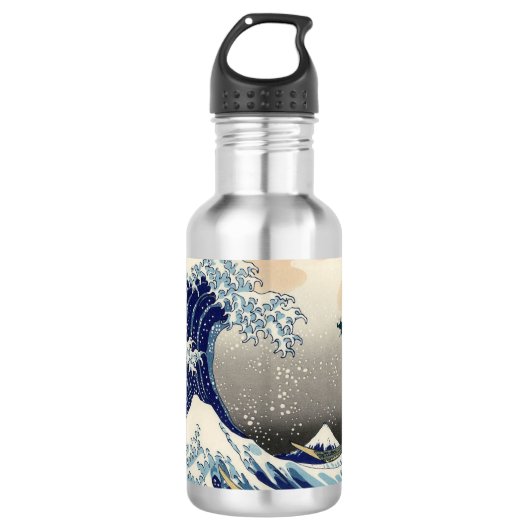 De Grote Drone Wave van Kanagawa Waterfles (Voorkant)