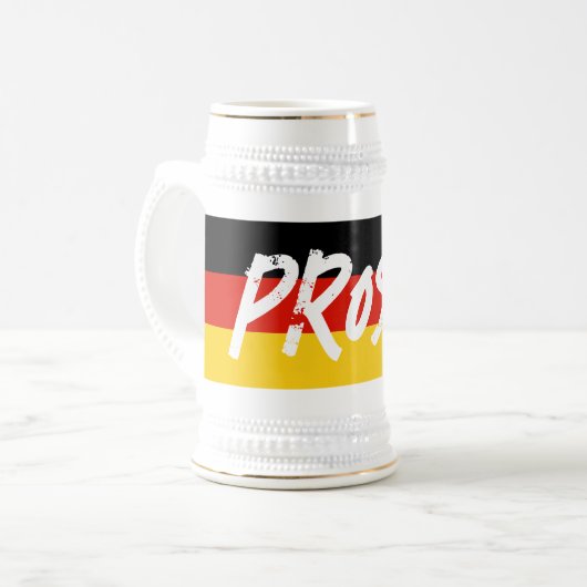 De grote Duitse vlag retro bierstein mok. Prost! Bierpul (Voorkant links)
