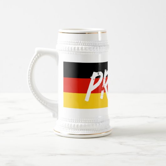 De grote Duitse vlag retro bierstein mok. Prost! Bierpul (Links)