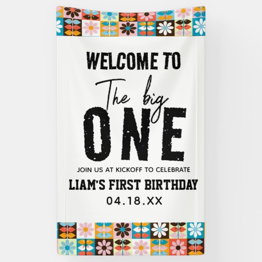 De Grote Eén 1e Verjaardag Spandoek (Verticaal)