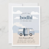 De Grote Eén Jongens 1e Strand Surf Verjaardag Kaart (Voorkant)