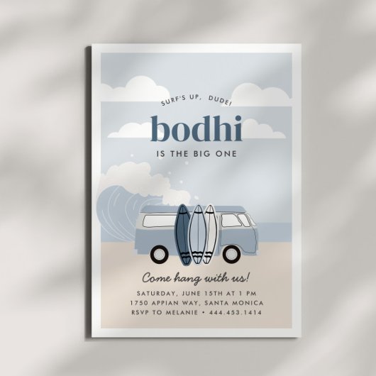 De Grote Eén Jongens 1e Strand Surf Verjaardag Kaart