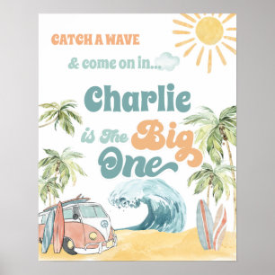 De grote één partij welkom teken-eerste verjaardag poster