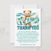 De grote één surfen verjaardagsfeestje teddy surfb bedankkaart (Voorkant)