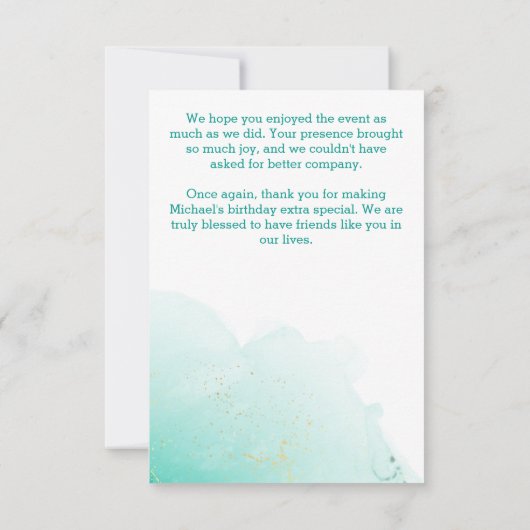 De grote één surfen verjaardagsfeestje teddy surfb bedankkaart (Achterkant)