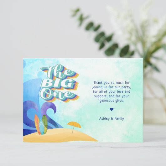 De grote eerste verjaardag bedankkaart (Staand voorkant)